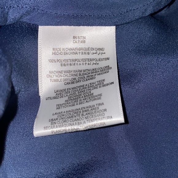 BCBG Blue & Black Ruffle Lace  Sleeveless Blouse Size X Small - Picture 6 of 12